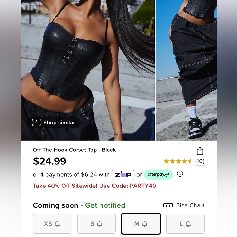 Off the hook corset top